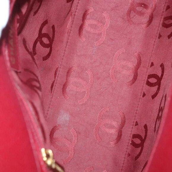 CHANEL Wild Stitch Hand Bag Grained Calf Skin Bordeaux Gold CC Auth 126239V - Picture 3 of 14